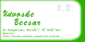 udvoske becsar business card